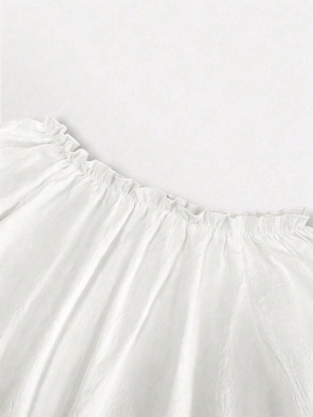 White Casual Women's Plain Off-Shoulder Lantern Sleeve Loose Long Dress - Picture 3 of 6